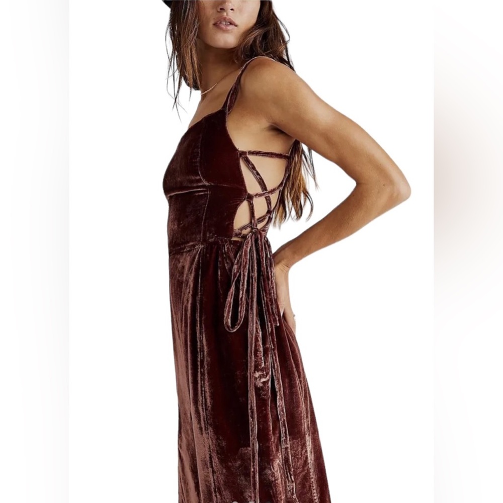 Free People 90’s Forever Velvet Overalls